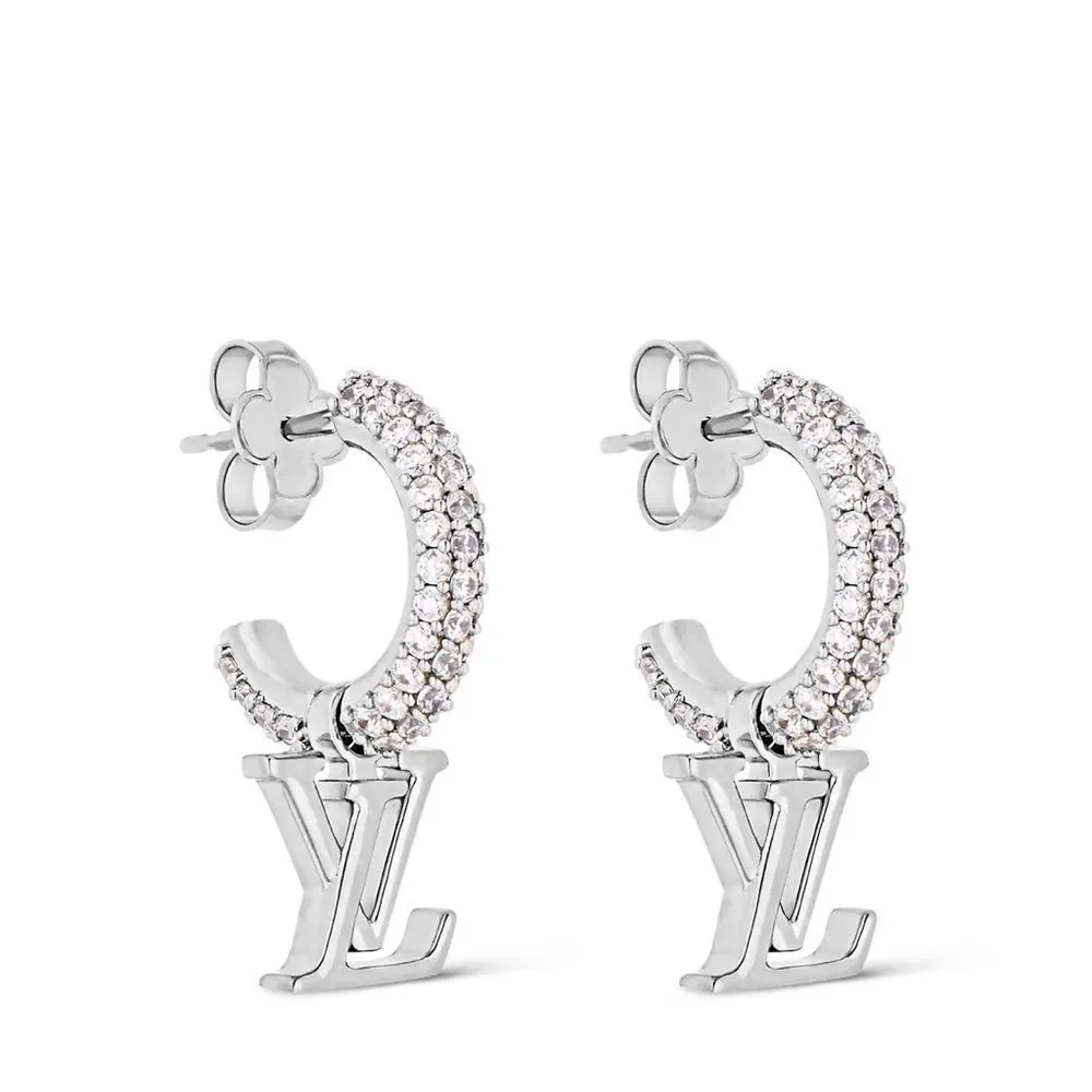 Louis Vuitton LV Initials Iconic Drop Earrings Palladium - Picture 2 of 10